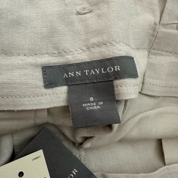 Ann Taylor Tan Linen Blend Belted Mini Skirt NWT Size 8 - Picture 4 of 7
